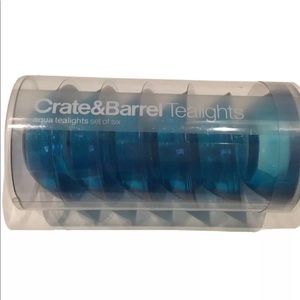 Crate and Barrel Aqua Tea Lights Set of 6